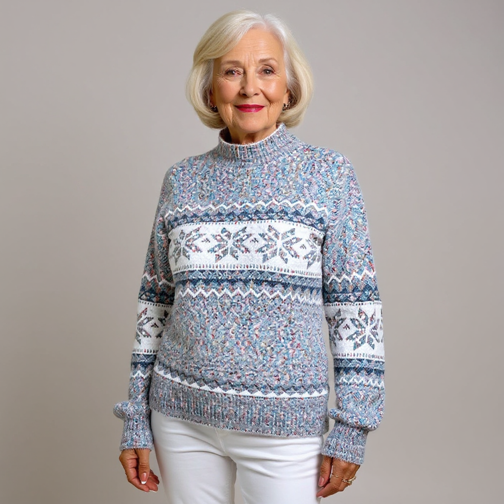 DELACROIX | Pull Col Montant Flocons Margot