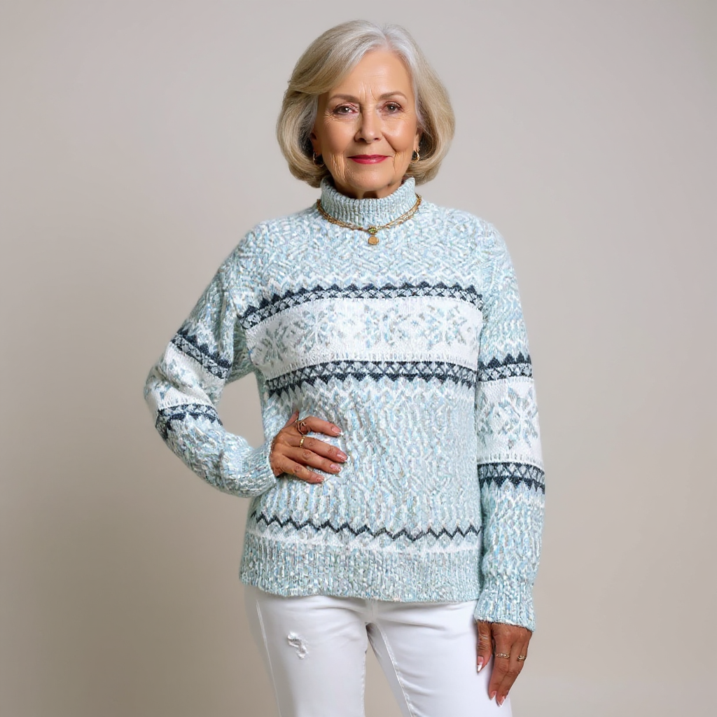 DELACROIX | Pull Col Montant Flocons Margot