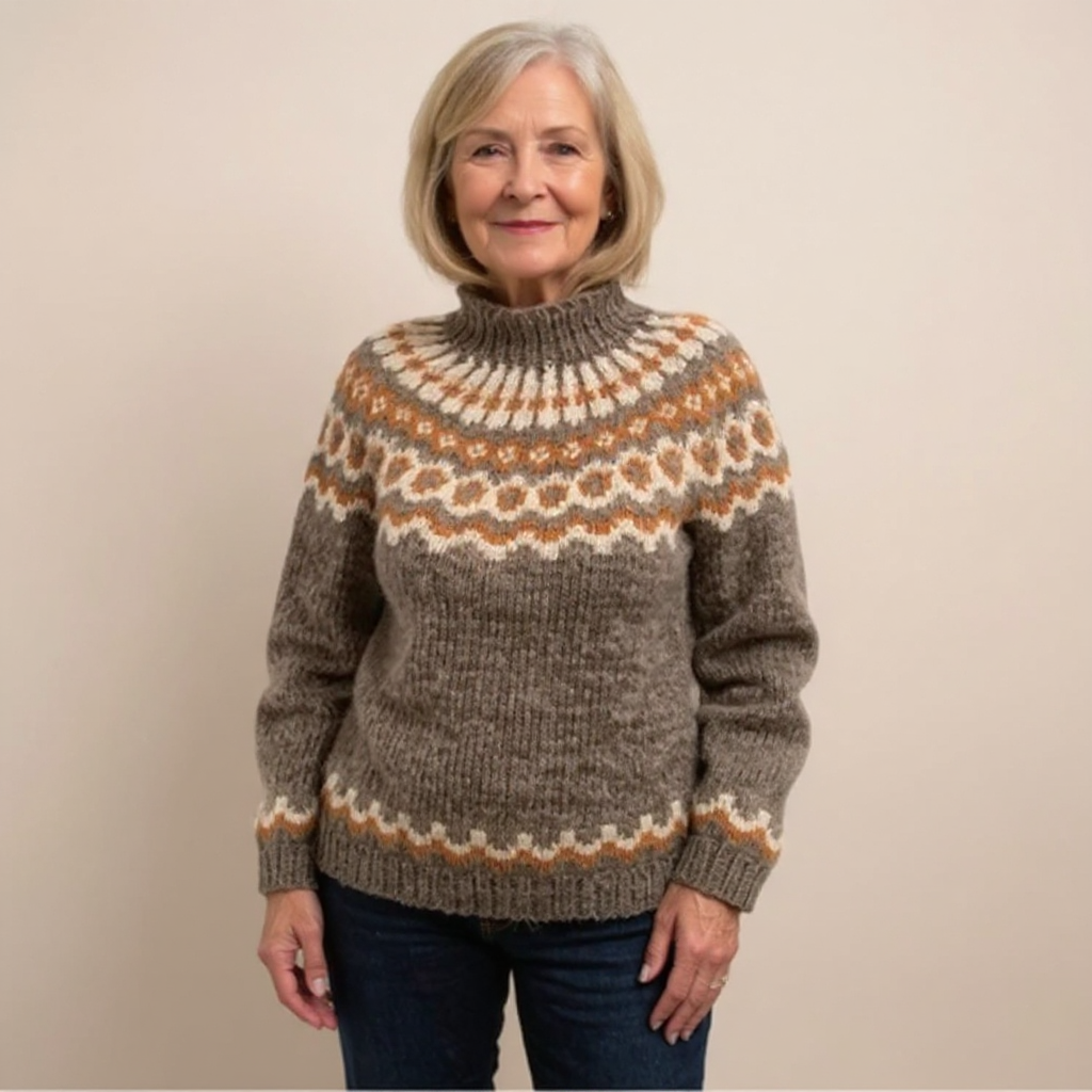 DELACROIX | Pull Col Montant Jacquard Christine