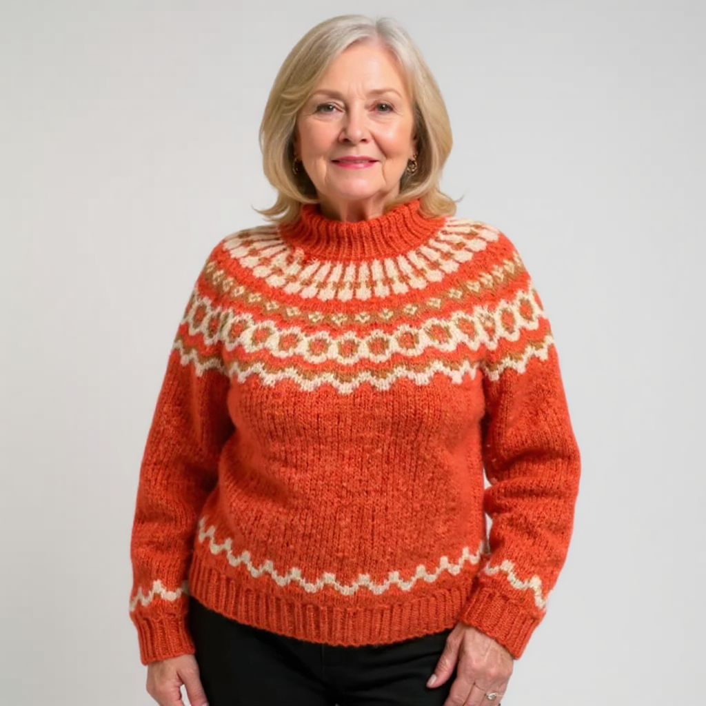 DELACROIX | Pull Col Montant Jacquard Christine
