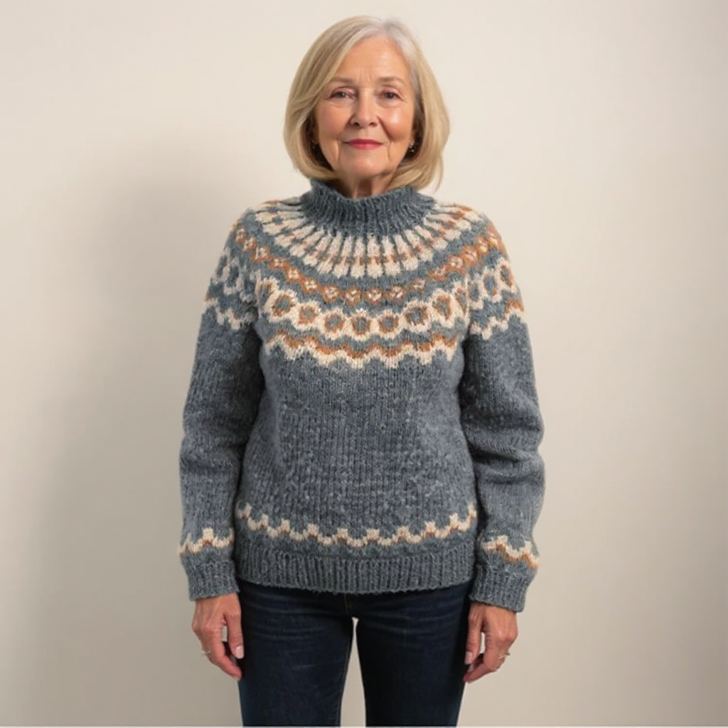 DELACROIX | Pull Col Montant Jacquard Christine