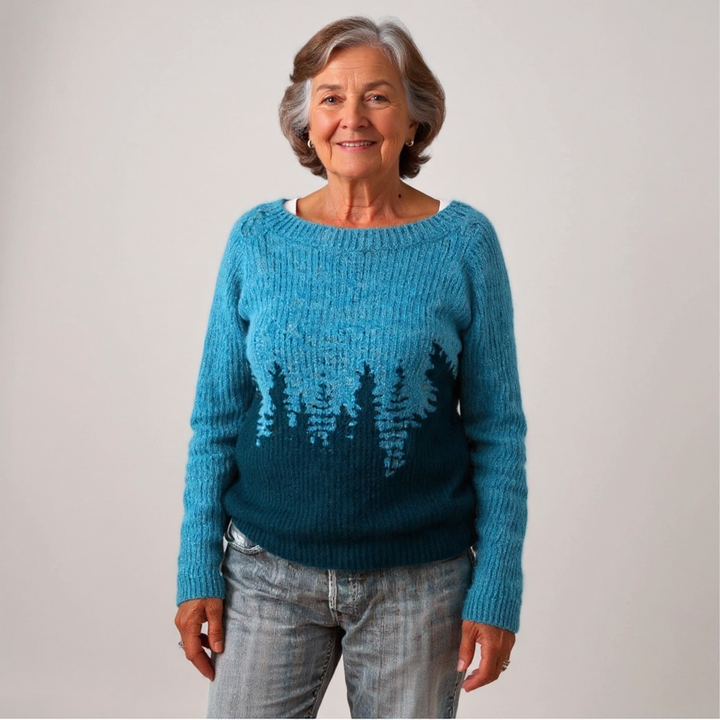 DELACROIX | Pull Maille Motif Forêt Brigitte