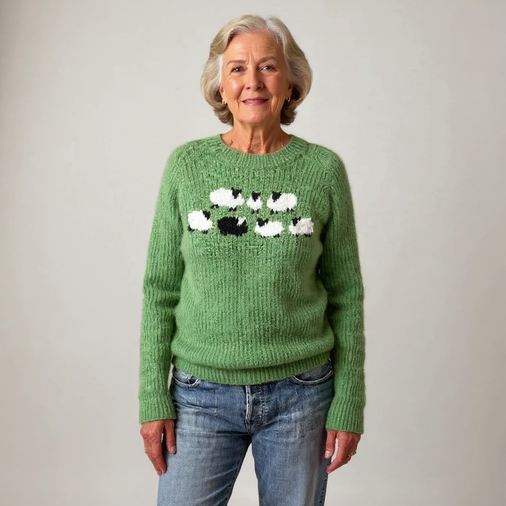 DELACROIX | Pull Maille Motif Moutons Mathilde