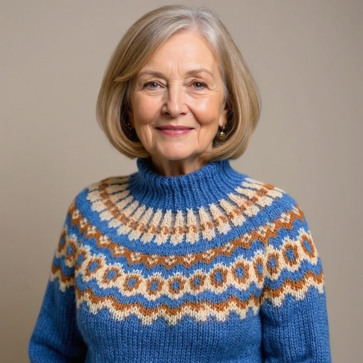 DELACROIX | Pull Col Montant Jacquard Christine