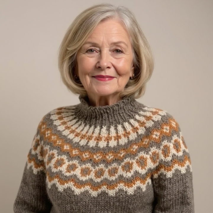 DELACROIX | Pull Col Montant Jacquard Christine