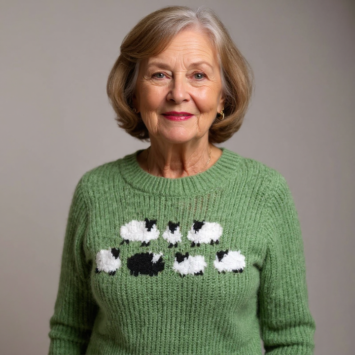 DELACROIX | Pull Maille Motif Moutons Mathilde