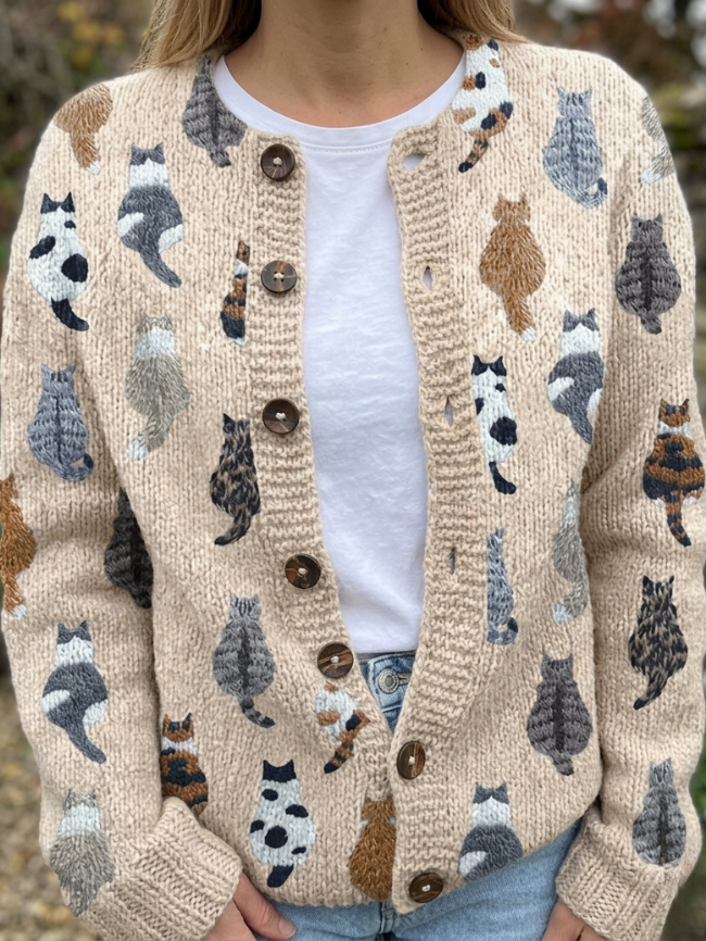 DELACROIX | Cardigan Motif Chats Camille