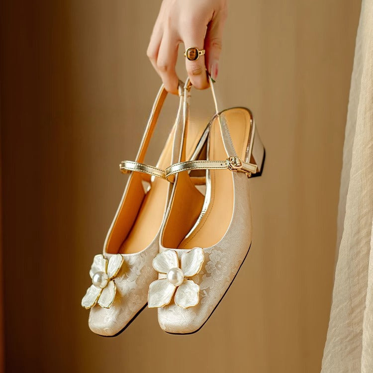 DELACROIX | Escarpins Slingback Fleuris Chloé