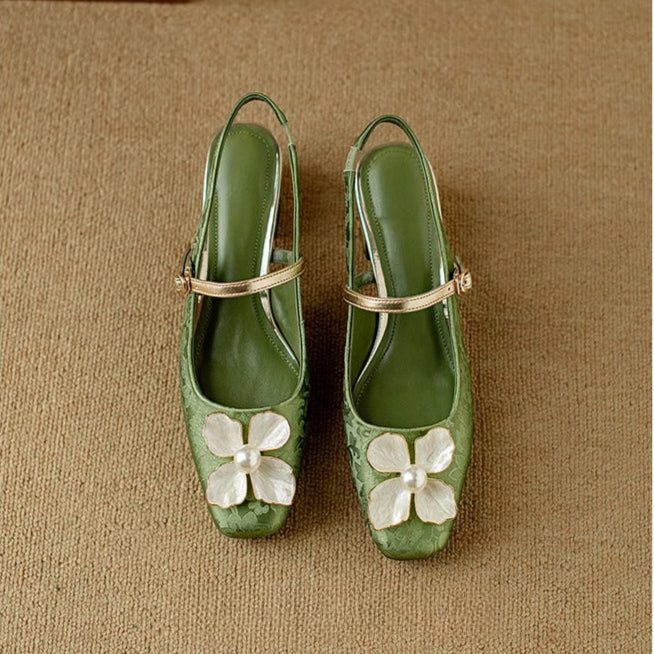 DELACROIX | Escarpins Slingback Fleuris Chloé
