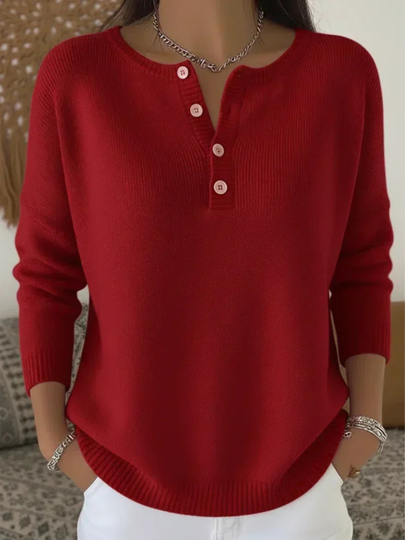 DELACROIX | Pull Henley Encolure Boutonnée Amélie