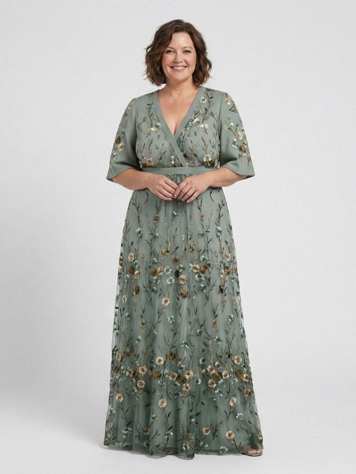 DELACROIX | Robe Maxi à Manches Courtes Evadne