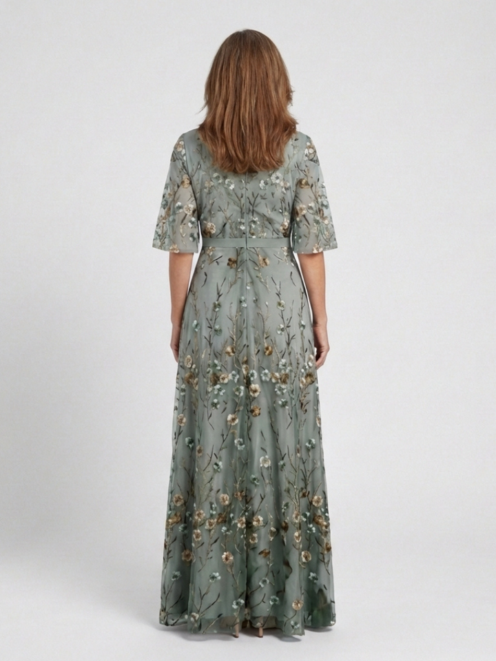 DELACROIX | Robe Maxi à Manches Courtes Evadne