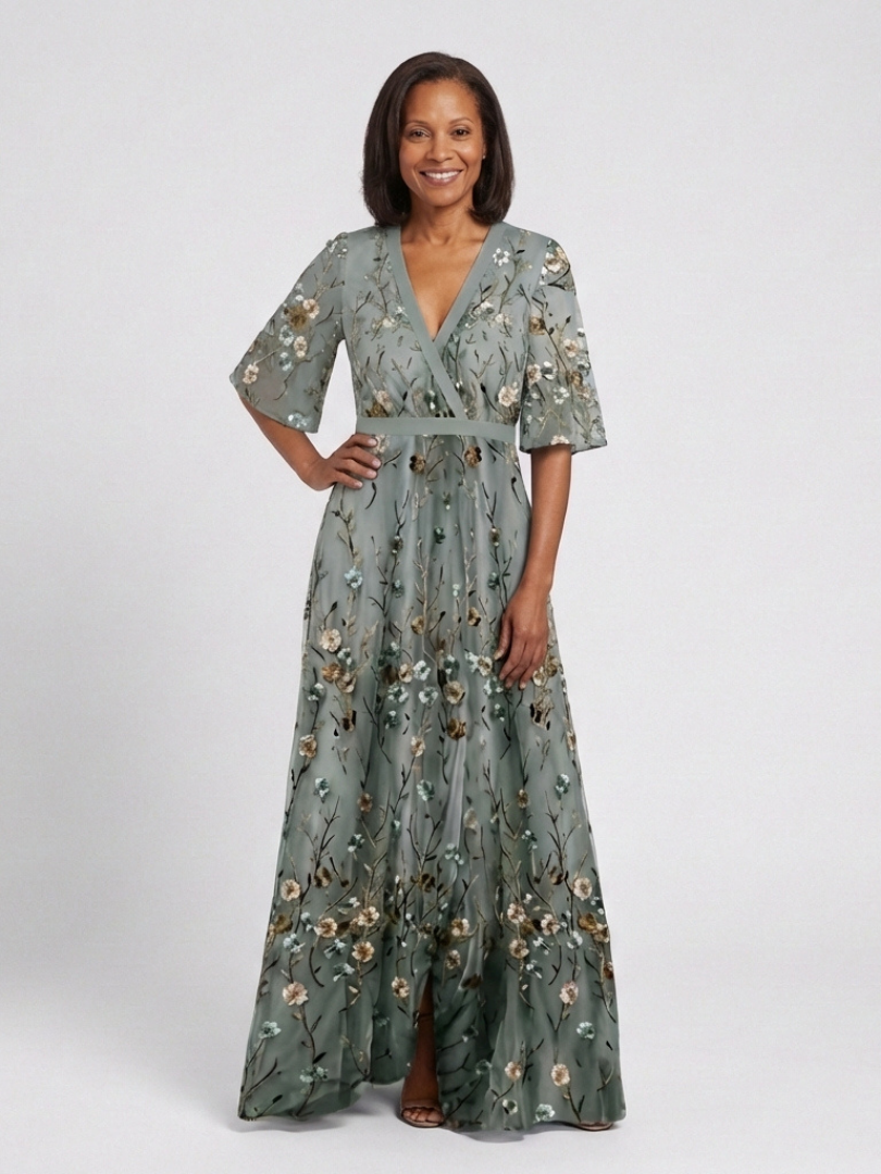 DELACROIX | Robe Maxi à Manches Courtes Evadne