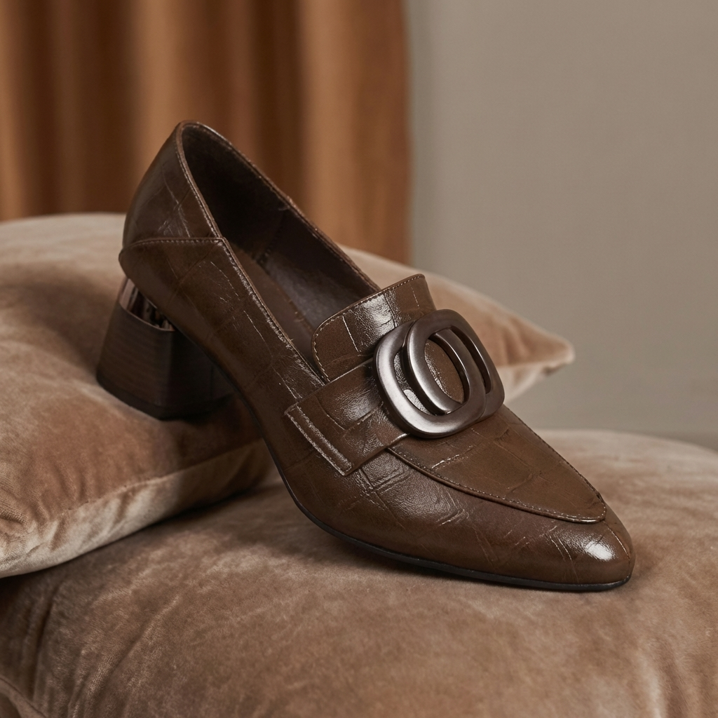 DELACROIX | Mocassins à Talon et Ornement Élise