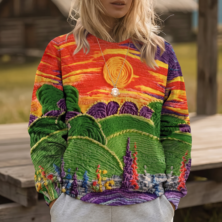 DELACROIX | Sweat Imprimé Soleil Couchant Martine