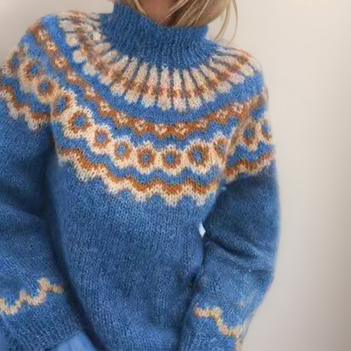 DELACROIX | Pull Col Montant Jacquard Christine