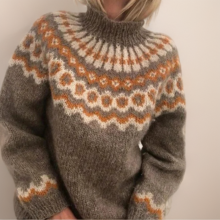 DELACROIX | Pull Col Montant Jacquard Christine