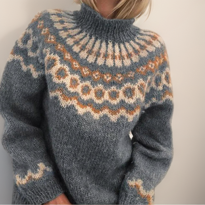 DELACROIX | Pull Col Montant Jacquard Christine