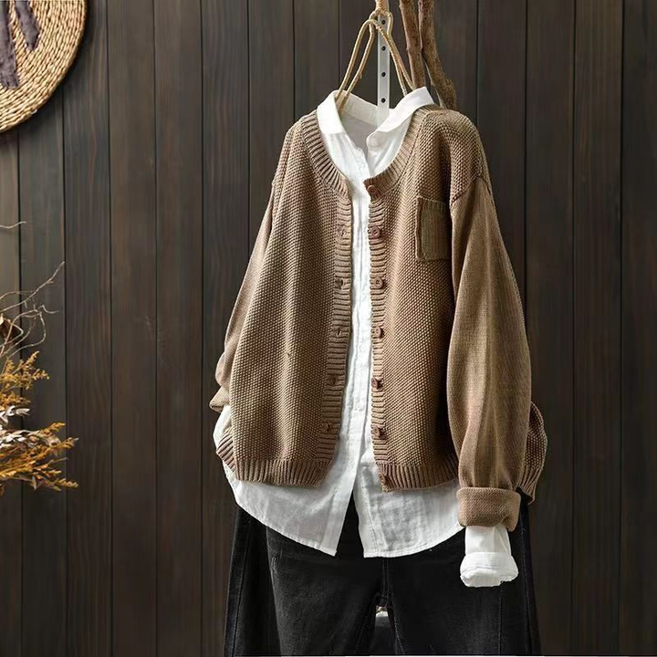 DELACROIX | Cardigan Maille Texturée Ample Brigitte