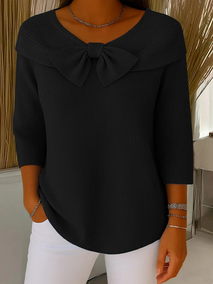 DELACROIX | Pull Nœud Encolure Arrondie Sophie