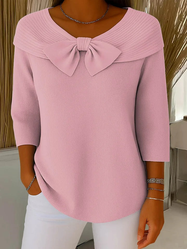 DELACROIX | Pull Nœud Encolure Arrondie Sophie