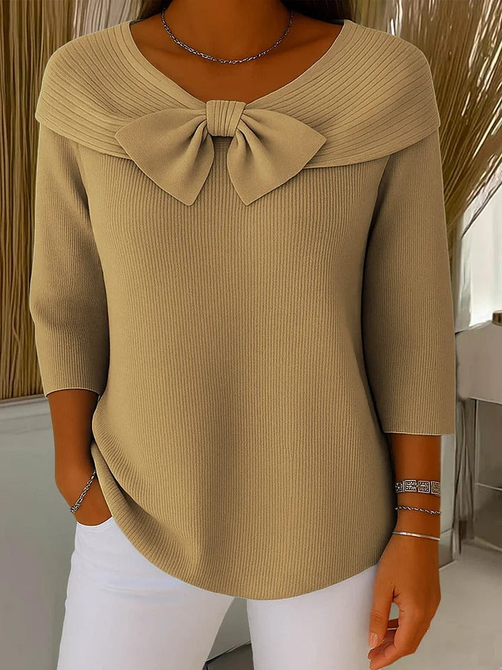 DELACROIX | Pull Nœud Encolure Arrondie Sophie