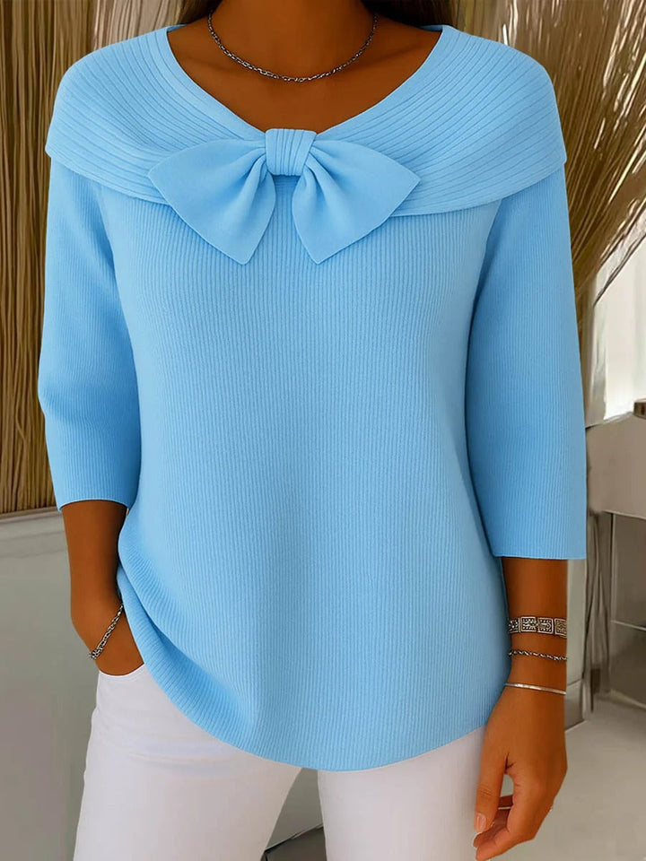 DELACROIX | Pull Nœud Encolure Arrondie Sophie