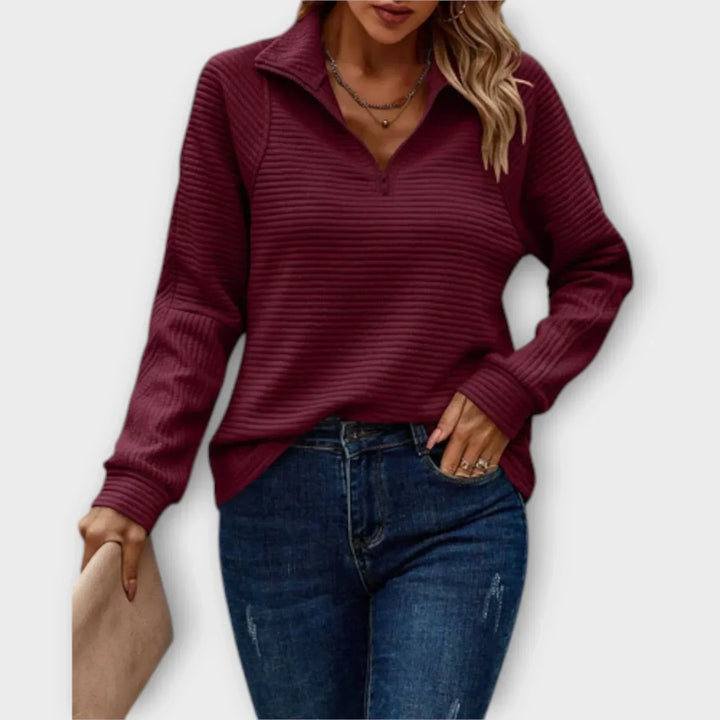 DELACROIX | PULL CHIC DÉCONTRACTÉ À COL ZIPPÉ