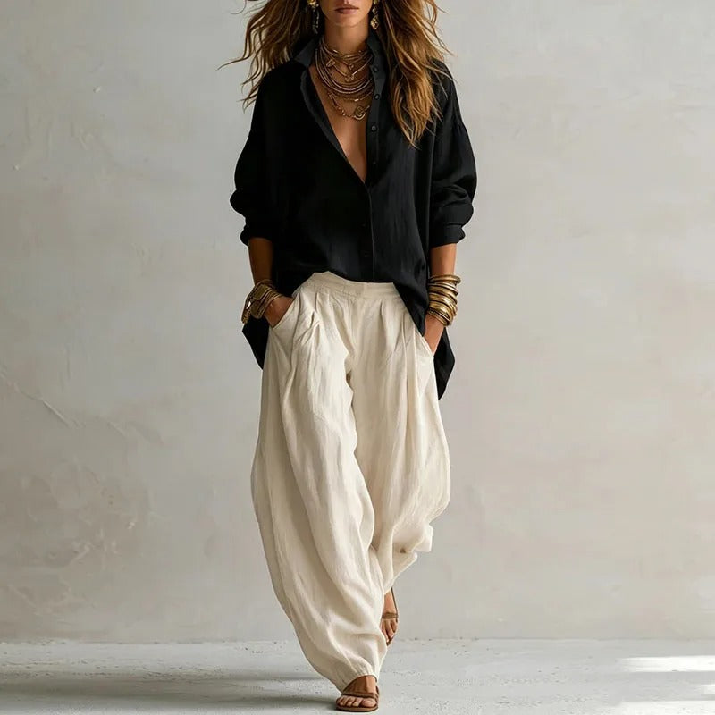 DELACROIX | Ensemble Chemise et Pantalon Large Nathalie
