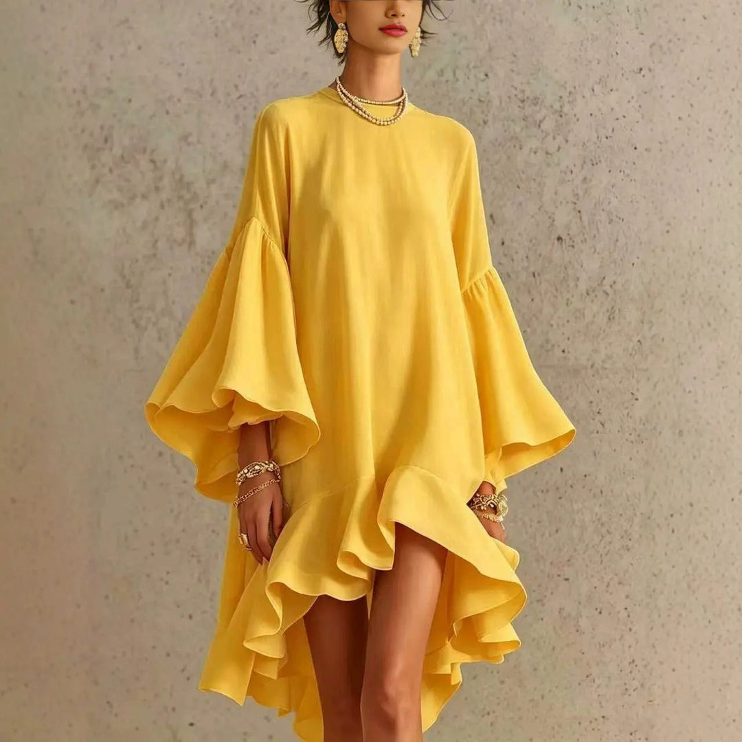 DELACROIX | Robe Asymétrique Manches Volantées Margot