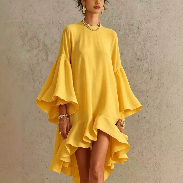 DELACROIX | Robe Asymétrique Manches Volantées Margot