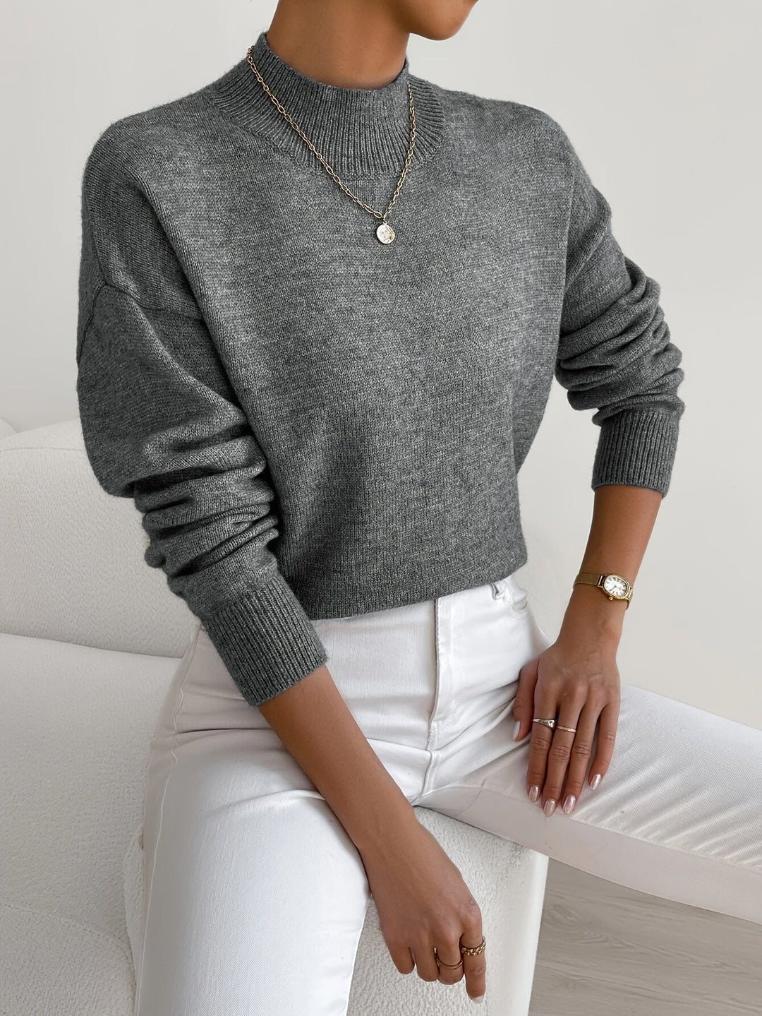 DELACROIX | Pull Col Montant Doux Christine