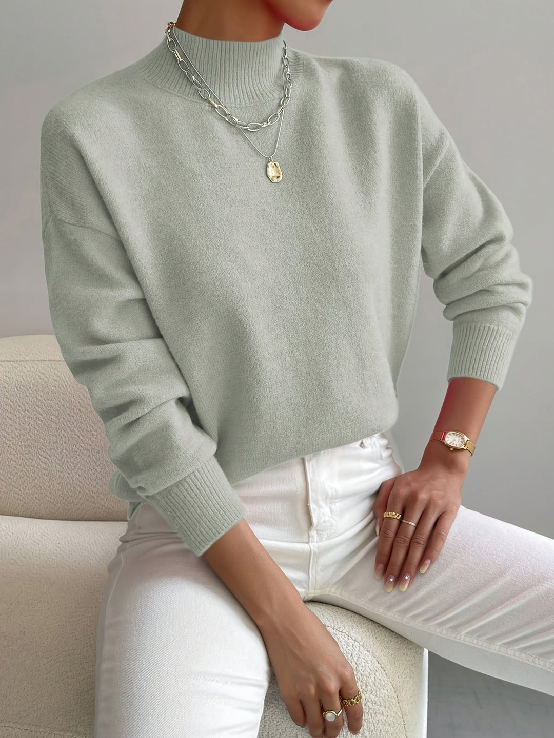 DELACROIX | Pull Col Montant Doux Christine