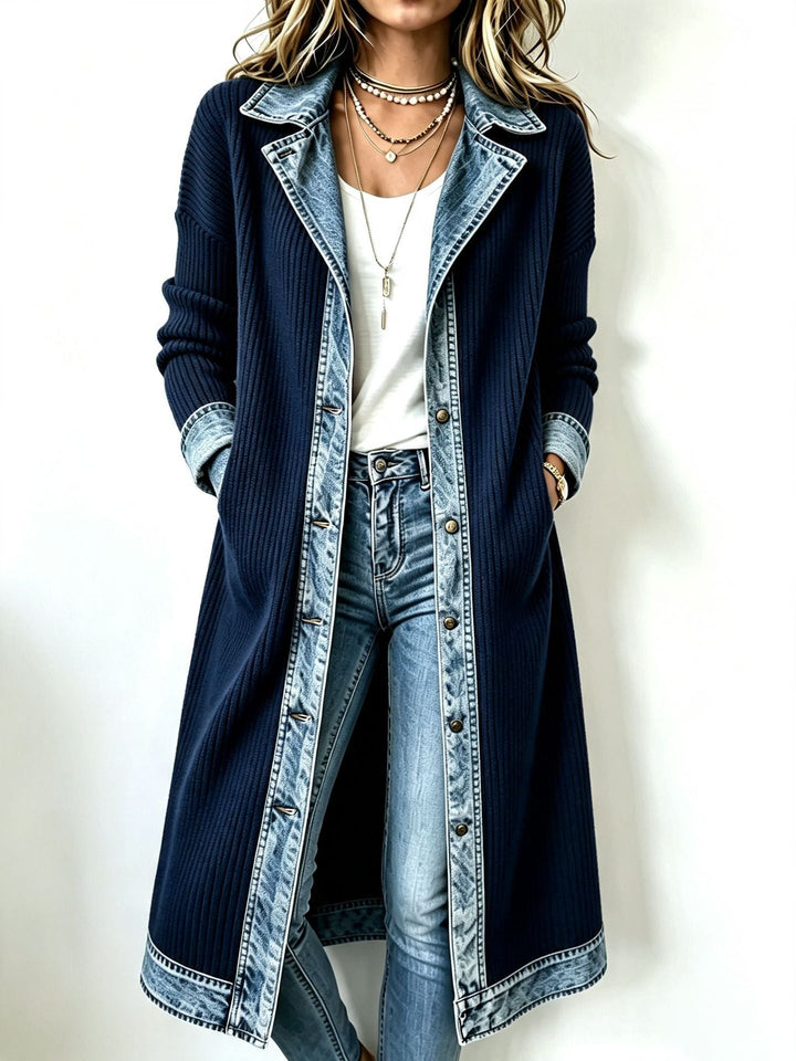 DELACROIX | Cardigan Long Maille et Denim Chloé