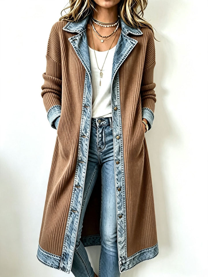 DELACROIX | Cardigan Long Maille et Denim Chloé