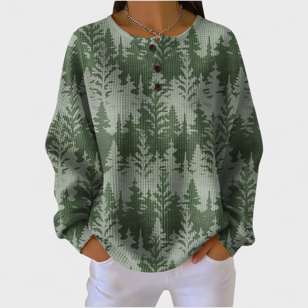 Pull gaufré femme – motif Forêt de Sapins