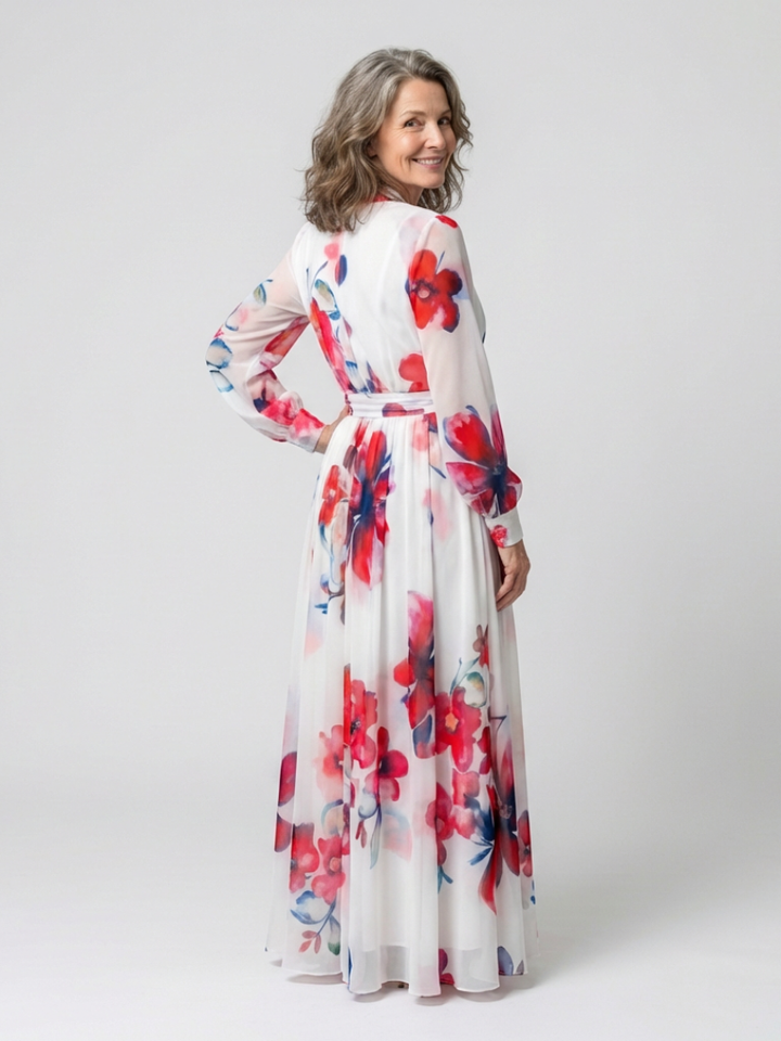 DELACROIX | Robe Maxi Enveloppe Florale Lillian