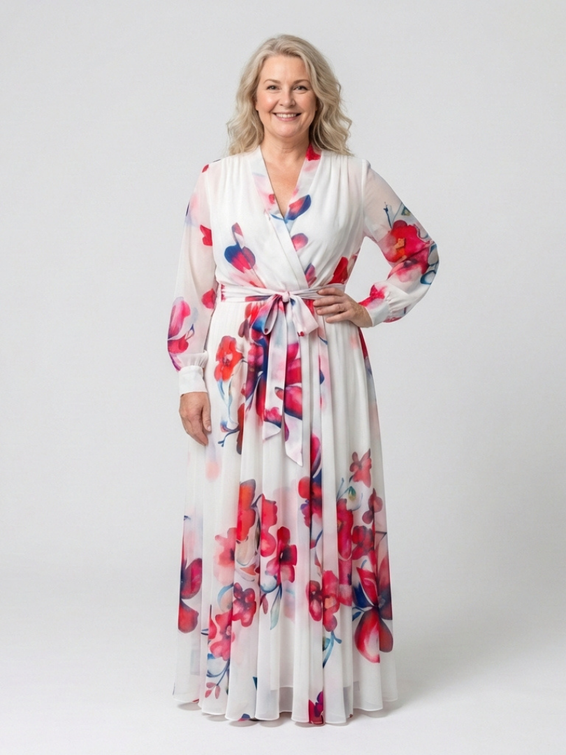 DELACROIX | Robe Maxi Enveloppe Florale Lillian