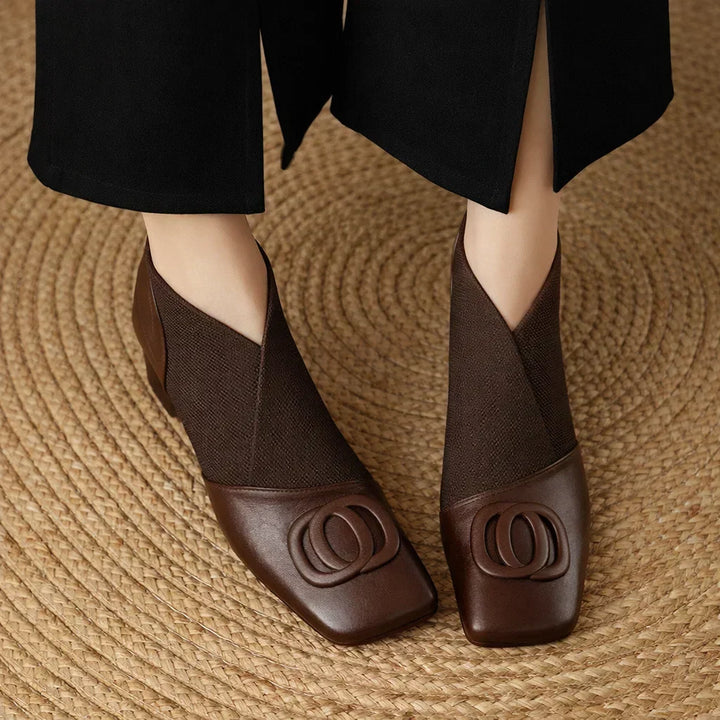 DELACROIX | Bottines en Cuir à Talon Moyen Catherine