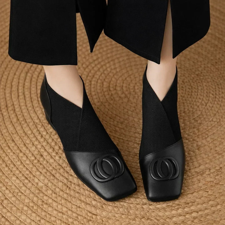 DELACROIX | Bottines en Cuir à Talon Moyen Catherine