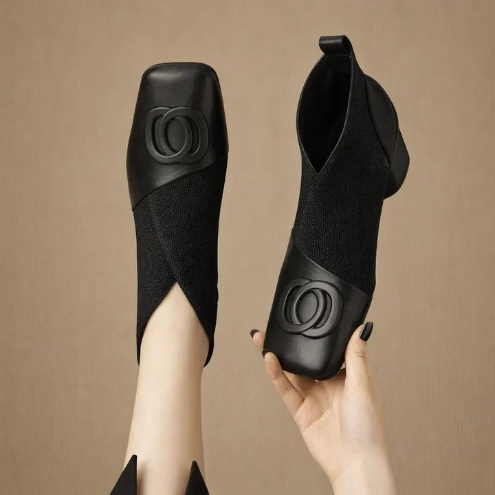 DELACROIX | Bottines en Cuir à Talon Moyen Catherine