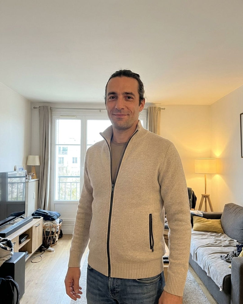 DELACROIX | Cardigan Zippé Col Montant Henri