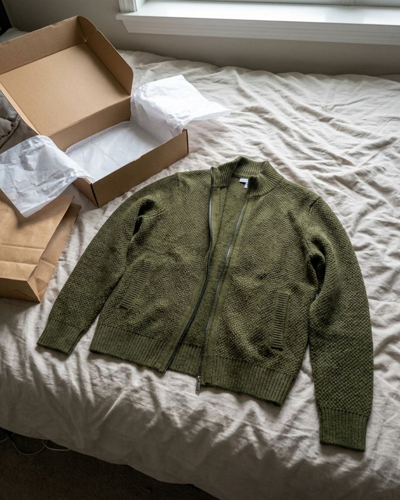 DELACROIX | Cardigan Zippé Col Montant Henri