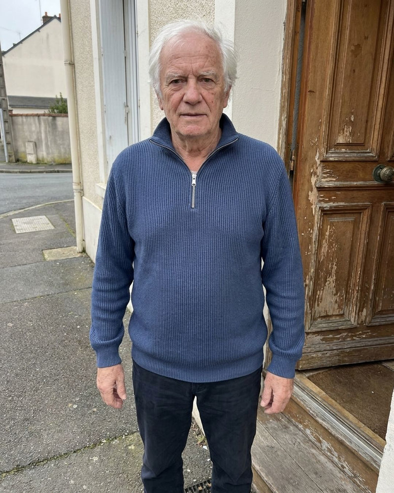 DELACROIX | Pull Col Zippé Côtelé Marc
