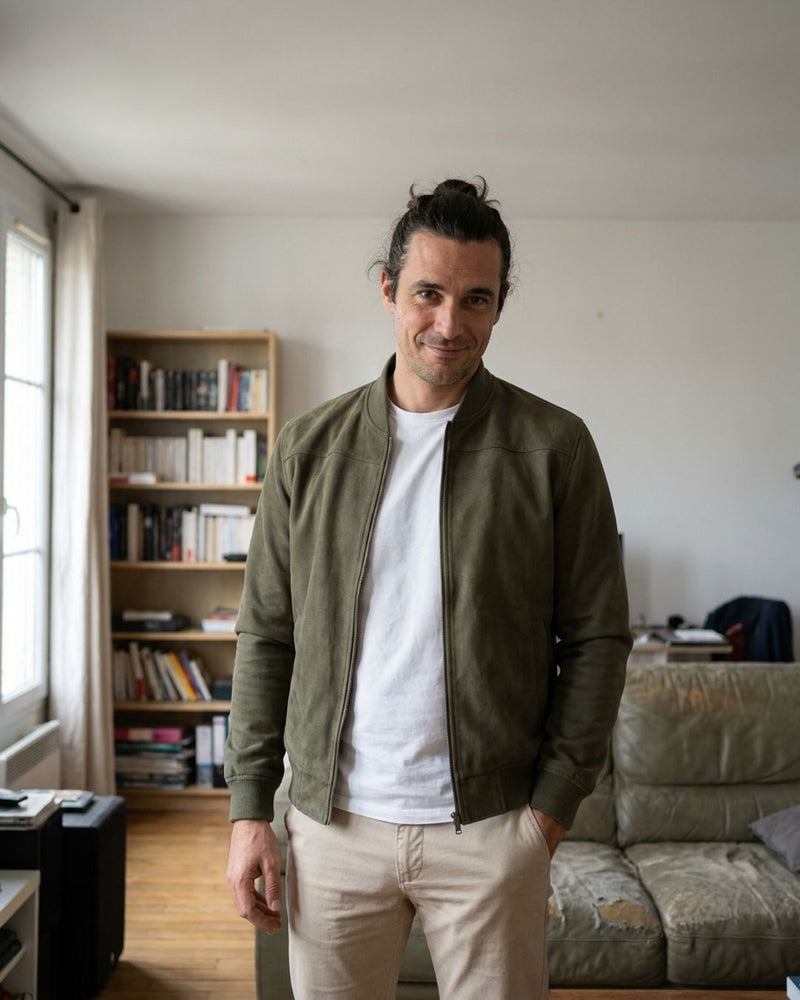 DELACROIX | Veste Bomber Effet Daim Antoine