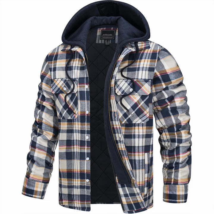 DELACROIX | VESTE À CARREAUX AVEC CAPUCHE