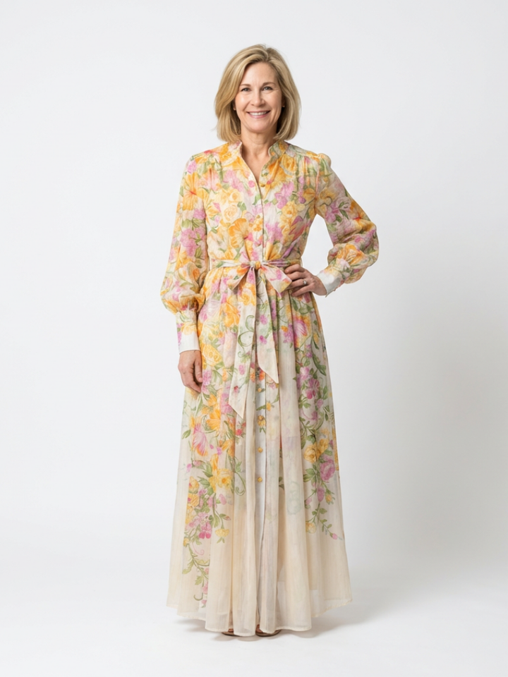 DELACROIX | Robe Maxi Longues Florale Transparent Cressida
