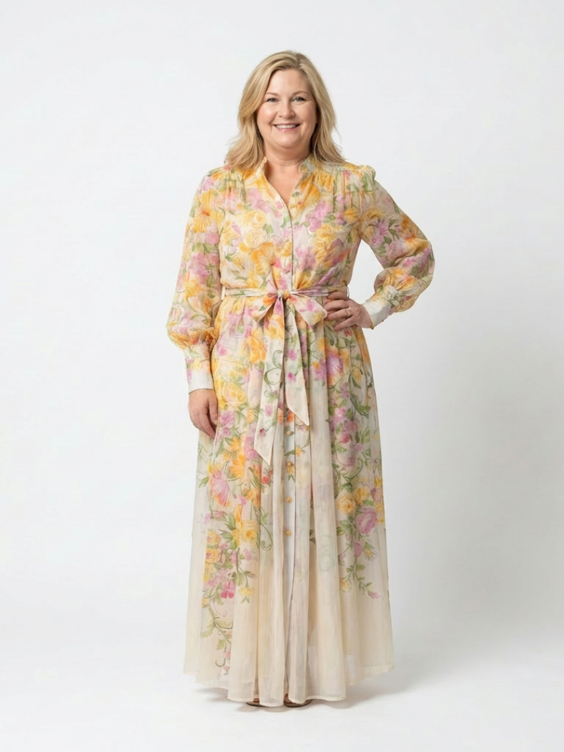 DELACROIX | Robe Maxi Longues Florale Transparent Cressida