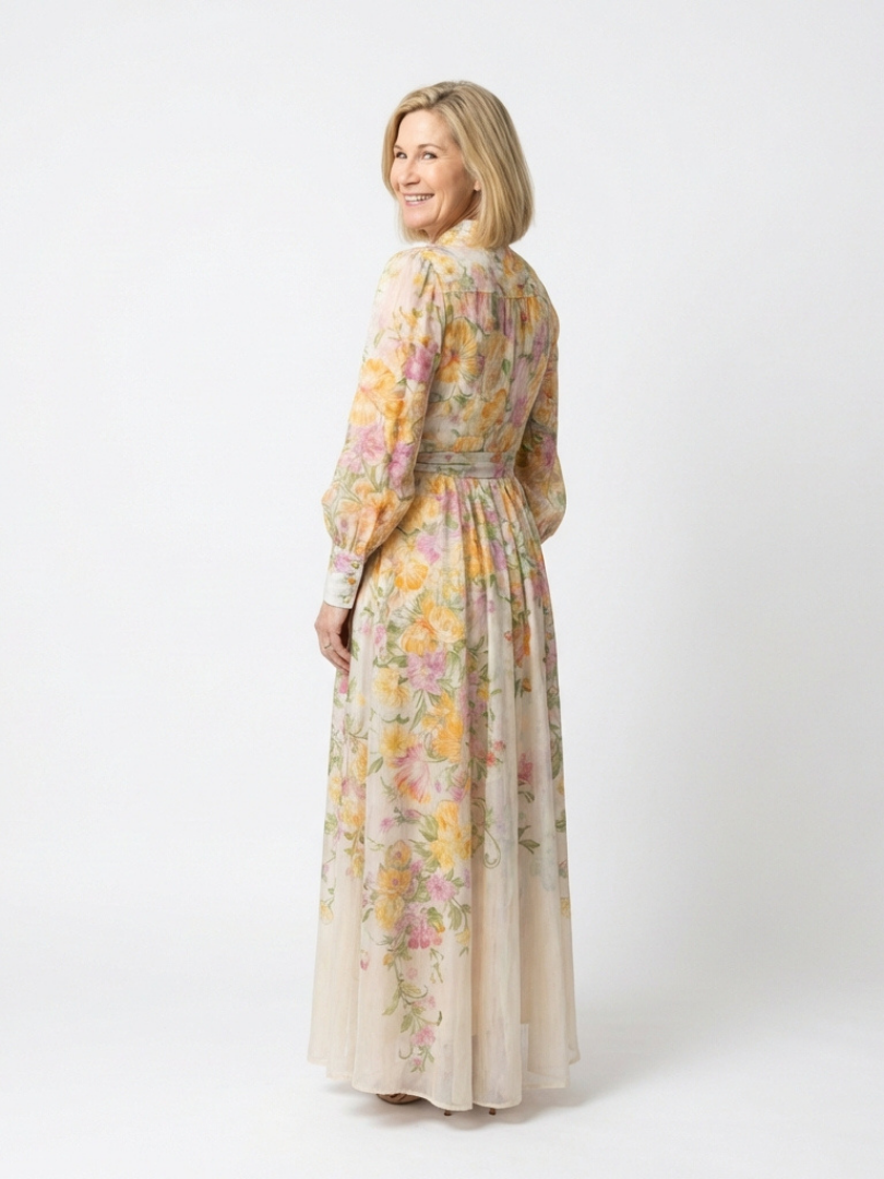 DELACROIX | Robe Maxi Longues Florale Transparent Cressida