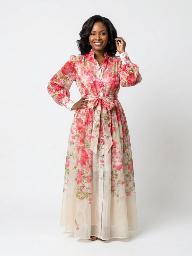 DELACROIX | Robe Maxi Longues Florale Transparent Cressida